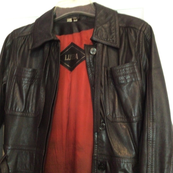 LUBA Fantastic Retro leather!! Vintage full length soft coat dark brown. Small - Picture 5 of 7